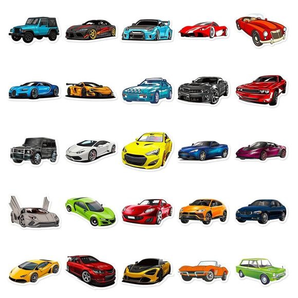 Sport Car Stickers 50 pcs Waterproof Vinyl Decorative Stickers - Picture 6 of 6